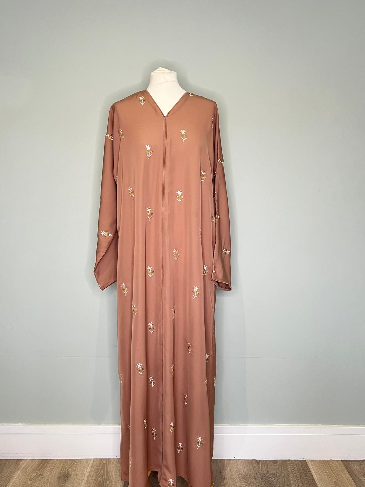 LAYLA FLORAL CLOSED ABAYA TURKISH ROSE