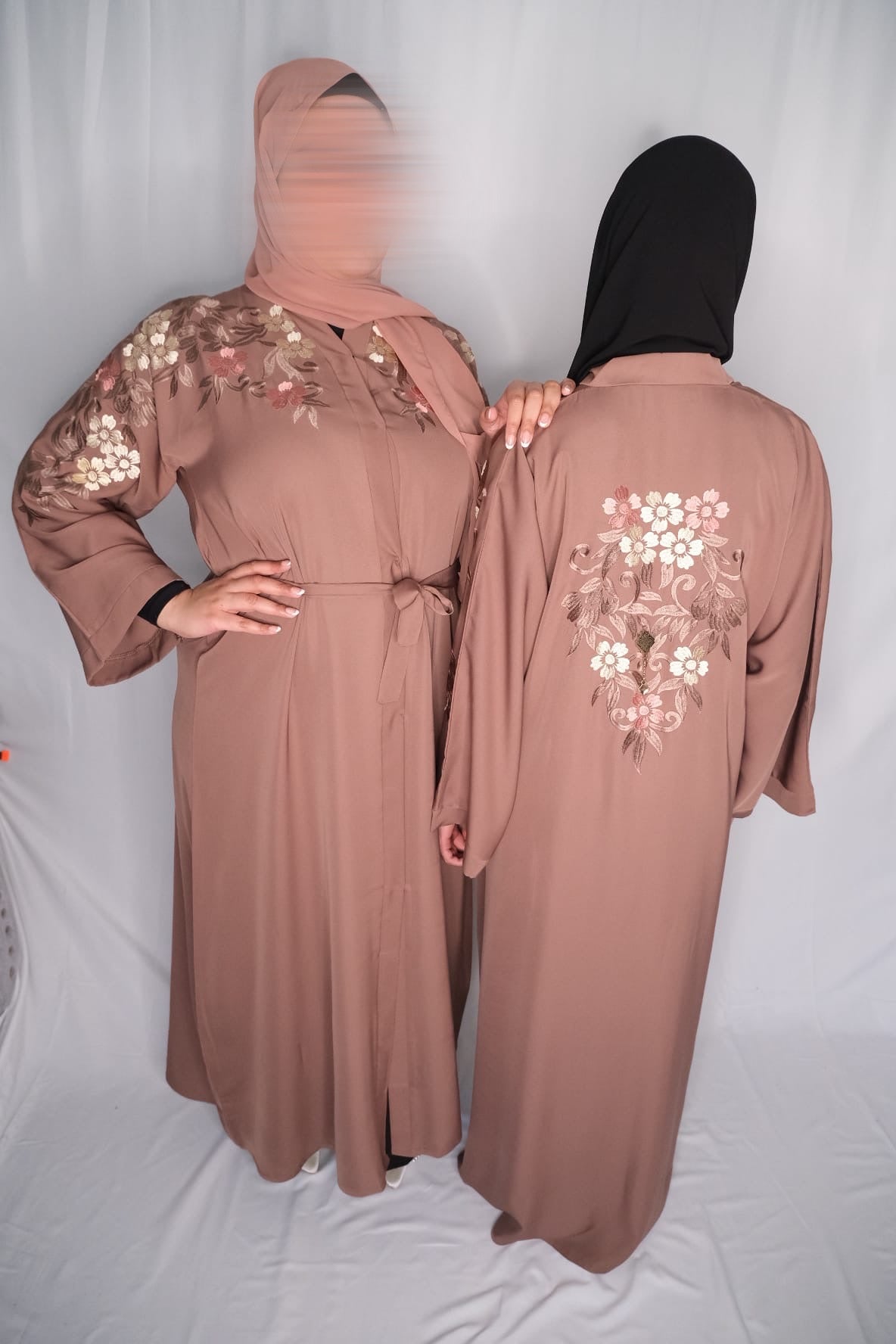 DUSTY ROSE EMBROIDERED ABAYA