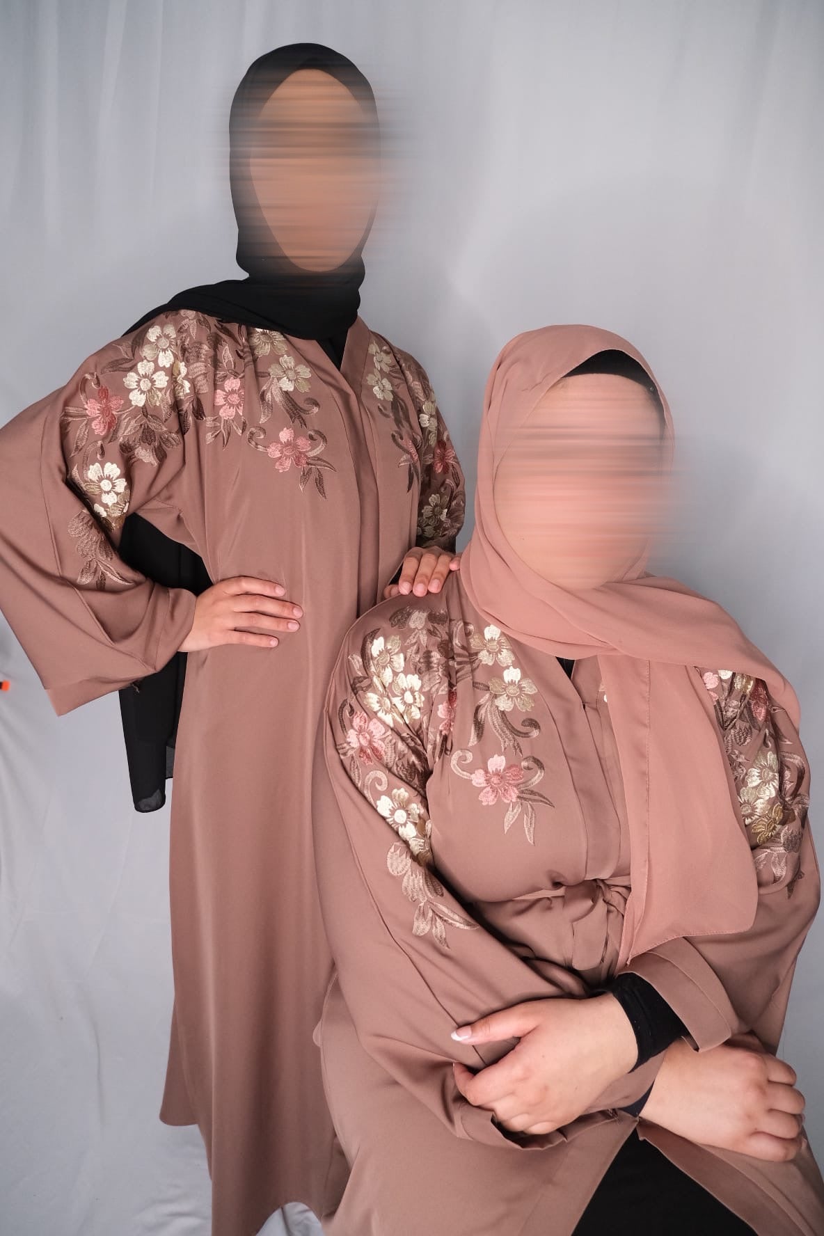 DUSTY ROSE EMBROIDERED ABAYA