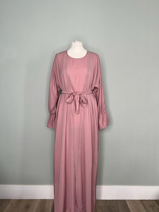 BABY PINK FOUR PIECE ABAYA