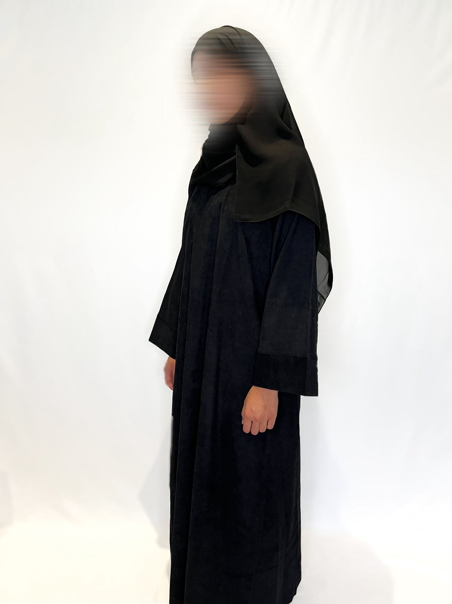 BLACK CORDUROY ABAYA