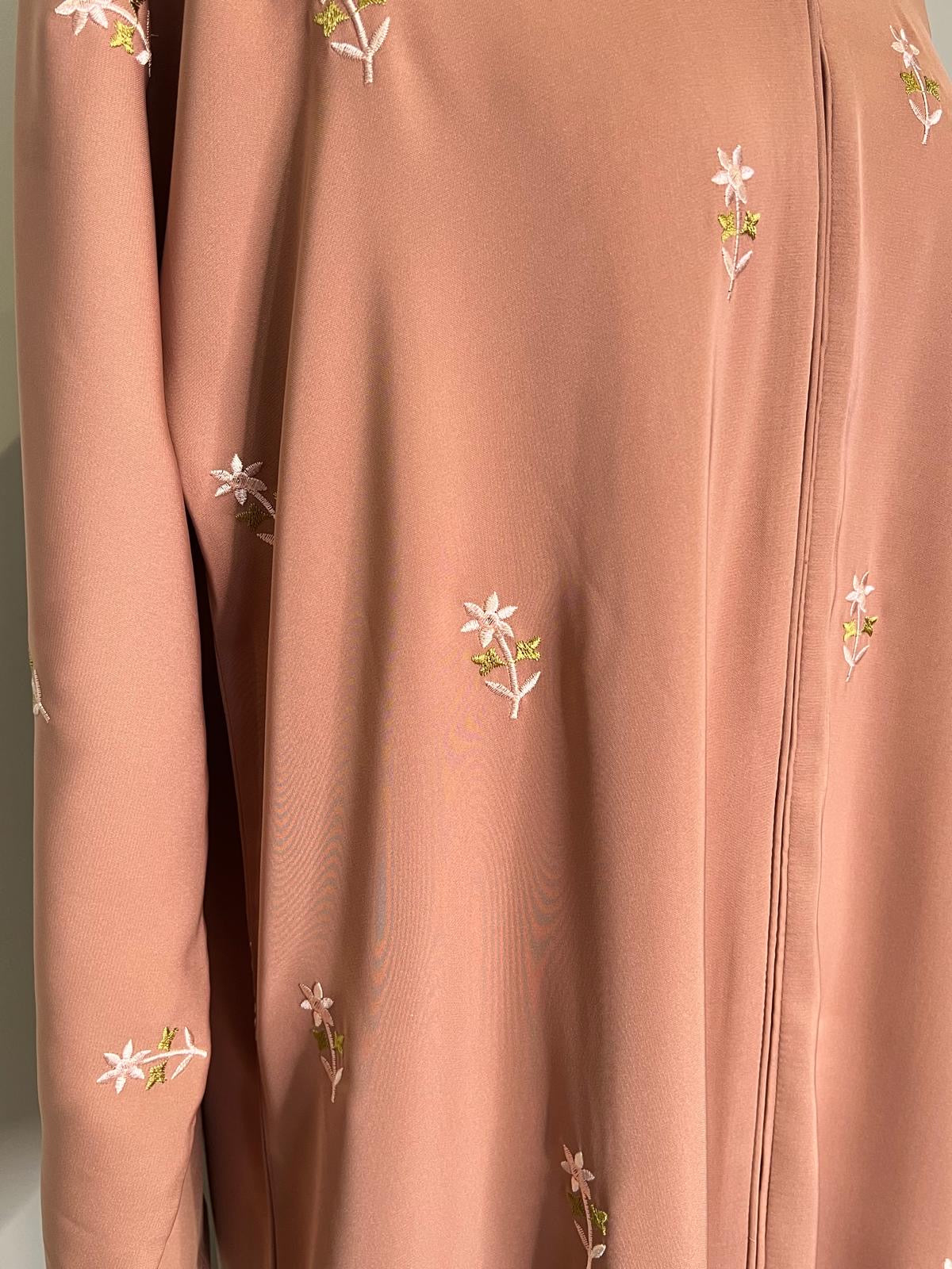 LAYLA FLORAL CLOSED ABAYA TURKISH ROSE