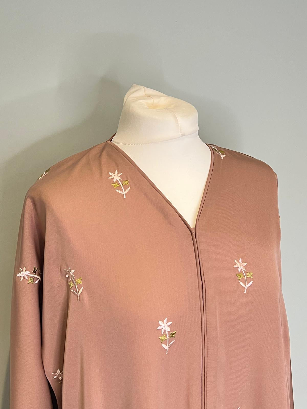 LAYLA FLORAL CLOSED ABAYA TURKISH ROSE